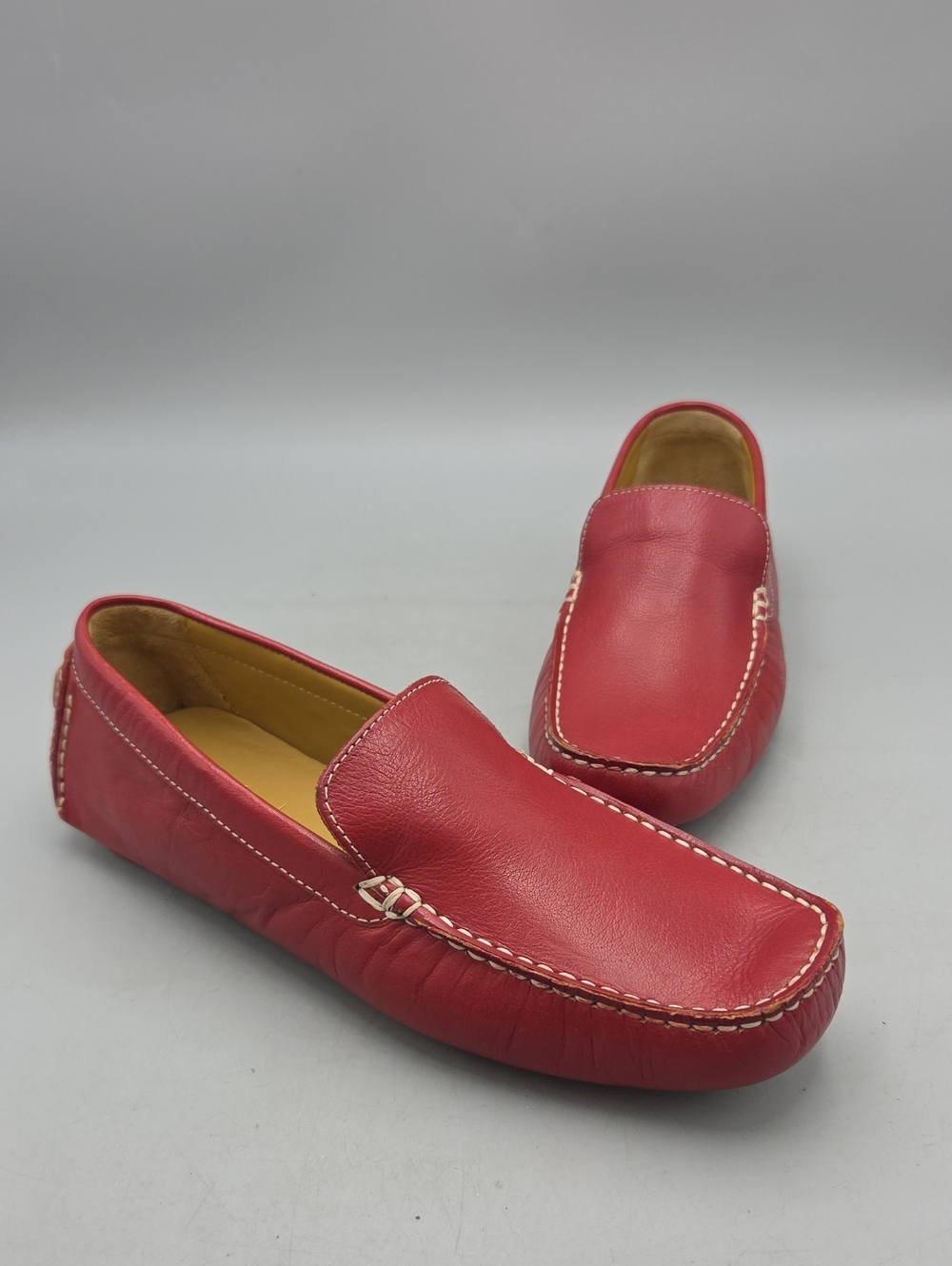 Cole Haan Red Leather Slip-On Loafers